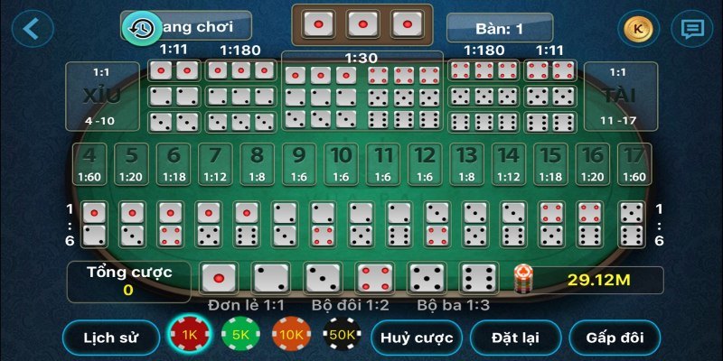 Mọi người có thể lựa chọn cược cặp khi tham gia game